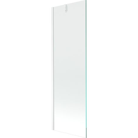 Mampara de Bañera 1 hoja Vidrio transparente, 60x150 cm, Perfil cromo