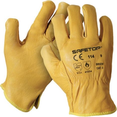 Guantes elásticos de piel flor vacuno SAFETOP tipo conductor Brión 12