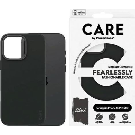 PanzerGlass CARE by ® Fashionable Case Schwarz m. MagSafe iPhone 16 Pro Max, Cover, Apple, Apple - iPhone 16 Pro Max, Schwarz (1/4)