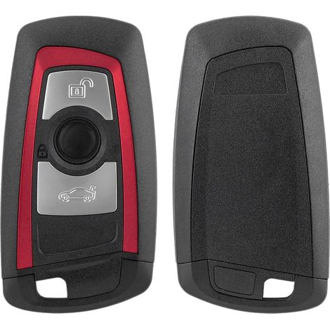 3 Tasten Auto Schlüssel Gehäuse für BMW 1er 2er 3er 4er 5er 6er Smart Schlüssel Gehäuse Case mit Schraubendreher und Schlüsselring und rote Umrandung