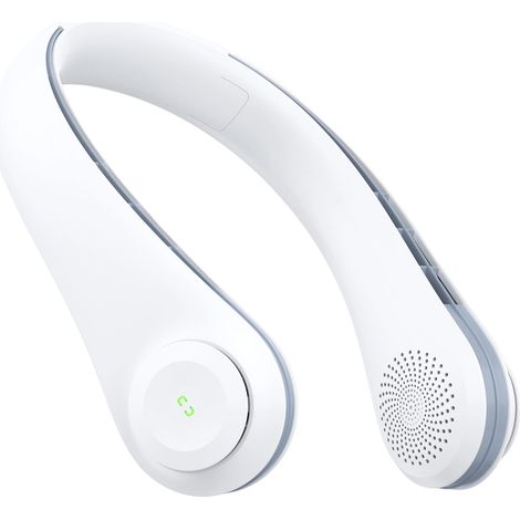 Ventilador de cuello sin aspas, 3 velocidades, batería de 3600 mAh, USB-C, para deportes en interiores y exteriores y viajes. (1/5)