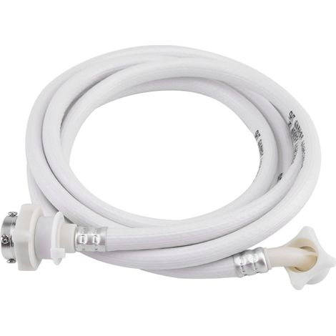 Beyamis Tuyau d'arrivée d'eau pour lave-linge, raccord de tuyau, couleur blanche, longueur 3 m (1/5)