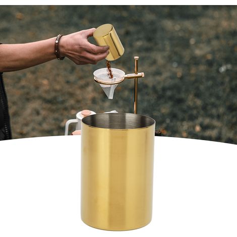 Doseur à Café en Acier Inoxydable Universel pour Moulin, Lavable au Lave-vaisselle, Doré (1/5)