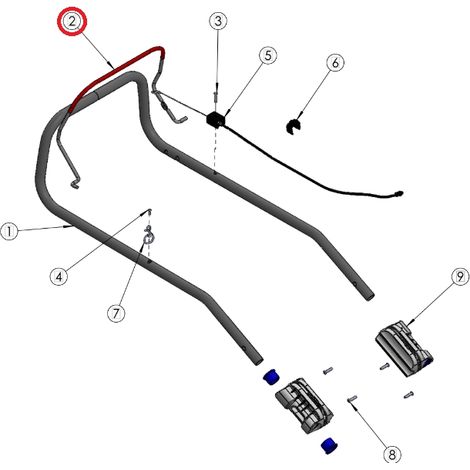 Leva freno motore HM ORIGINALE GRIN rasaerba tagliaerba hm37 - hm46 PRT-0095