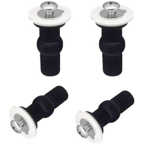 Lot de 4 boulons pour abattant WC, vis pour charnière, fixations pour abattant WC, kit de pièces de rechange en caoutchouc expansible (pour abattants WC avec trou de 14 à 16 mm)