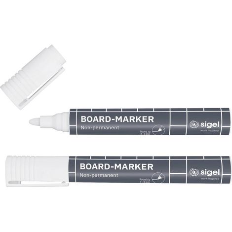 Sigel BA715 BA715 Marcatore per lavagna di vetro Bianco 2 mm, 3 mm (1/2)
