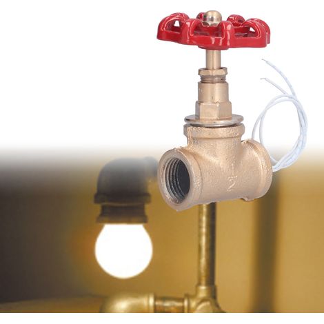 Vintage Steampunk-Elektrohahn [Lichtschalter] Hochwertiges Eisen [Größe 45x82mm, 160g] Rot und Gold für Leuchtstoffröhren