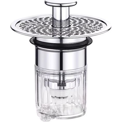1 Bonde de lavabo,Acier inoxydable et laiton,Diamètre 32-42mm,Filtre anti-cheveux et anti-odeur,Salle de bain et cuisine (1/5)