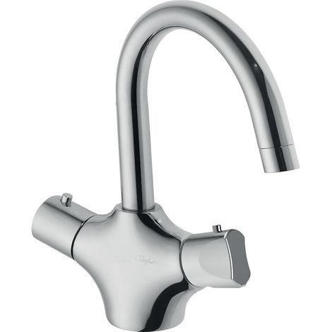 Mitigeur thermostatique de lavabo monotrou à becquille orientable H164