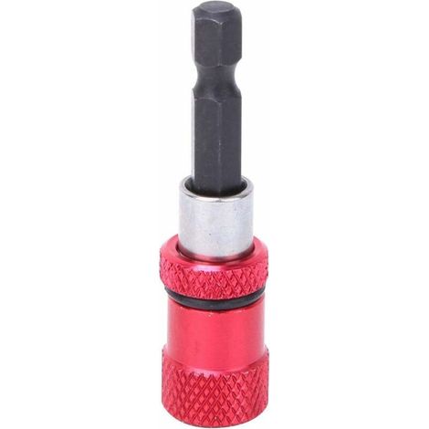 Porte-embout de tournevis en acier inoxydable rouge 1/4" à dégagement rapide Mag (1/5)