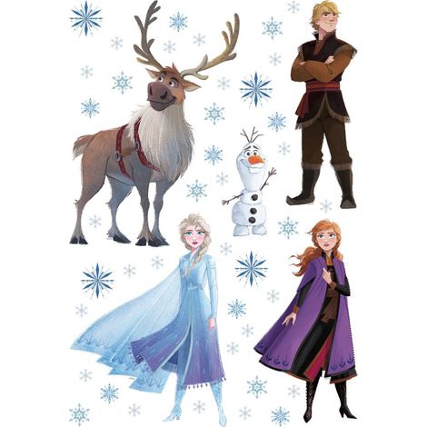 Stickers repositionnable Disney - La Reine des Neiges 2 - modèle dessin - 42.5CM x 65 CM (1/4)
