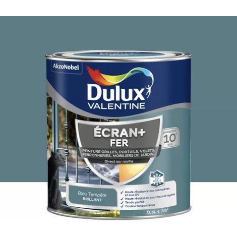 Peinture DULUX VALENTINE Ecran+ Fer Bleu tempête 2 L (1/4)