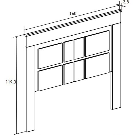 Pegane – Tête de lit 160 cm en panneau mélaminé chêne vieilli – Hauteur 119,3 cm – Installation facile – Élégance moderne