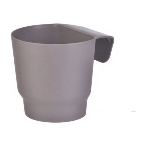QORVA-Pot de fleurs suspendu pour clôture de balcon, petit pot en plastique gris, adapté à la décoration de jardin extérieur, 1 pièce