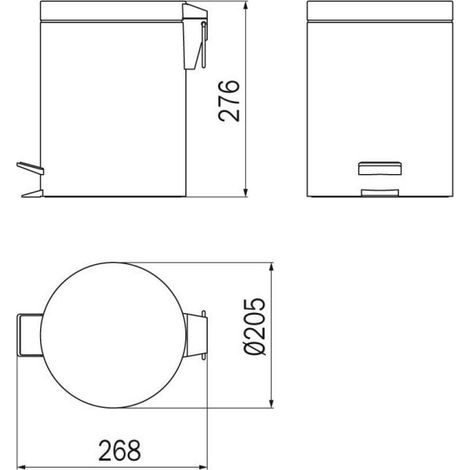 Inda - Poubelle en acier poli avec couvercle et pédale 5 l (1/2)