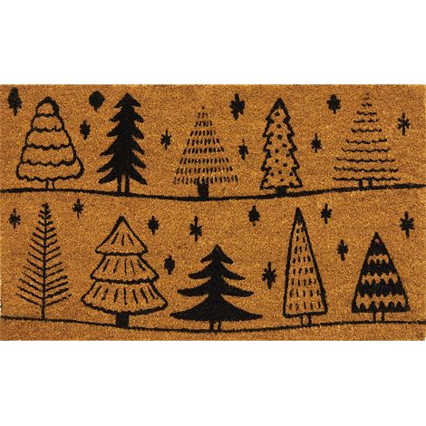 Paillasson coco intérieur extérieur 75 x 45 cm Rangées de sapins (1/4)