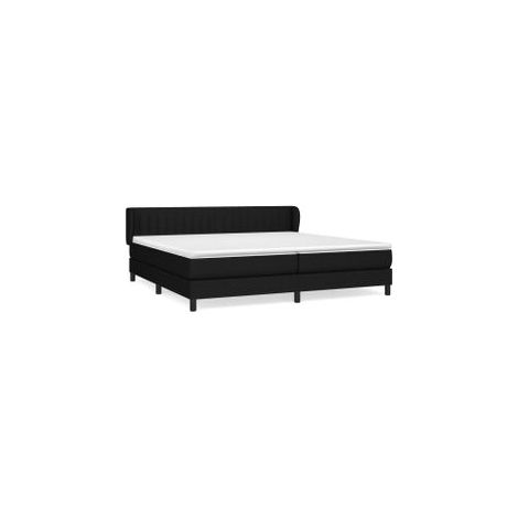 Sommier à lattes de lit avec matelas Noir 200x200 Tissu