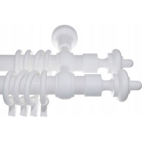 Tringle à rideaux double en plastique blanc, 120 cm (1/5)