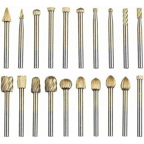 Ensemble de fraises rotatives avec tige de 1/8 (3 mm), tête en carbure de tungstène Hss ensemble de fraises rotatives outils rotatifs électriques (1/4)
