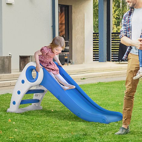 Bleu 120x50x56 cm - Toboggan pour enfants pour les 18-36 mois Toboggan pliant pour enfants avec escaliers, rampe longue pour les intérieurs (1/4)