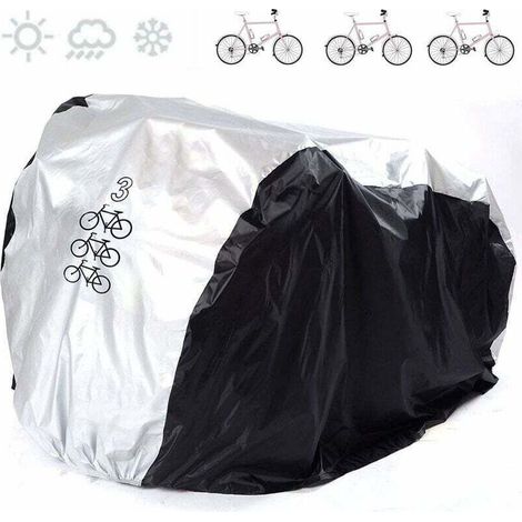 Housse Velo Exterieur Anti-UV Protection Poussière Résistant Impermeable Pluie pour de Vélo Bicyclette Cycle Scooter Couvre Route Montagne étanche Housse de Vélo - L(pour 3 vélo) (1/4)