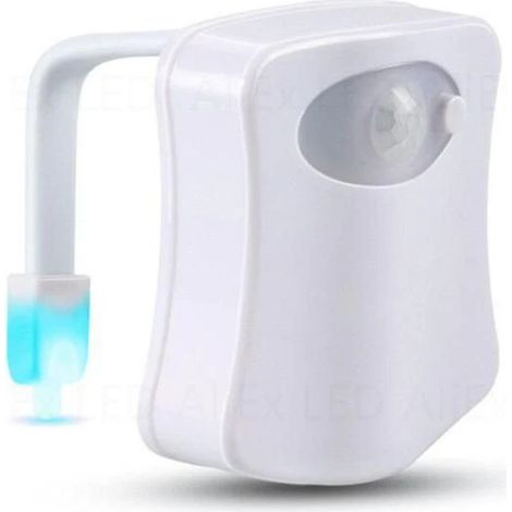 Luz nocturna para asiento de inodoro con sensor de movimiento inteligente de 16 colores, resistente al agua, luz de fondo LED, 1 unidad