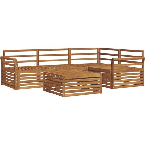 Conjunto de sofás de exterior 5 pcs Natural vidaXL (1/5)