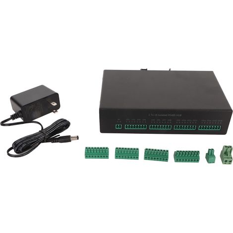 Hub RS485 bidirectionnel 1 à 16 ports, répéteur avec isolation photovoltaïque industrielle RS232, répartiteur à prise américaine 100-240V (1/5)