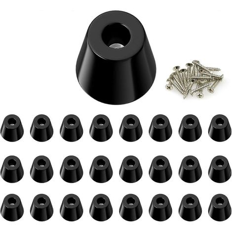 Verstellbare Schrankfüße, 40 Stück runde Gummifüße mit Schrauben, Tischbeingleiter, Gummikappen für Stuhlbeine (40 Stück, 20 x 14 x 17 mm) (Farbe: Schwarz)