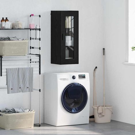 vidaXL Pensile Rovere Nero 34,5 x 34 x 90 cm