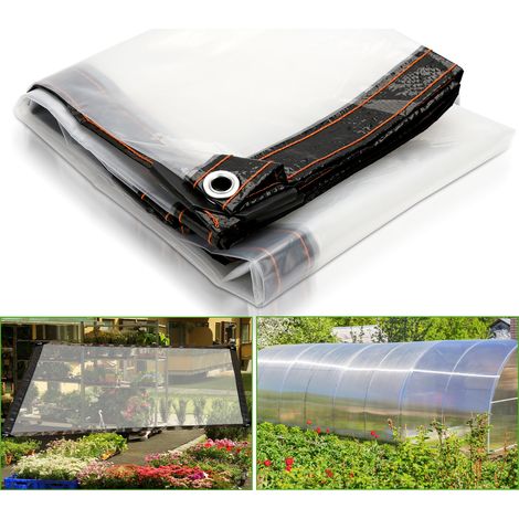 Transparente Plane mit Ösen, wasserdichte Outdoor-Schutzplane für Gewächshaus Gartenmöbel (3x4m) (1/5)