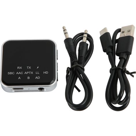 Émetteur-récepteur Bluetooth multifonction à faible latence 2 en 1 avec interface AUX 3,5 mm pour TV et PC (1/5)