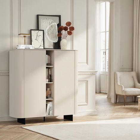 Buffet haut moderne 2 portes beige cachemire ISABELA (1/5)