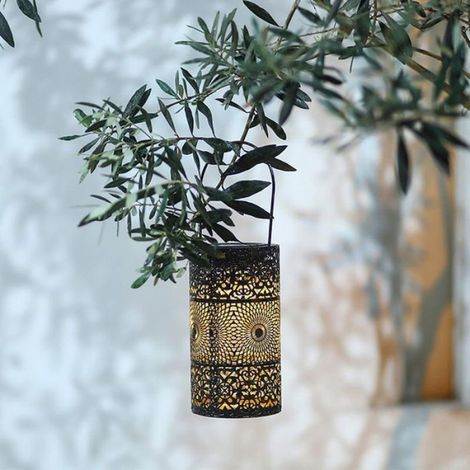 Lampes solaires de jardin en métal, éclairage extérieur solaire pour jardins, terrasses, balcons et camping. (1/4)
