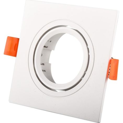 Collerette carrée orientable à encastrer pour ampoule GU10/MR16 - Blanc (1/5)