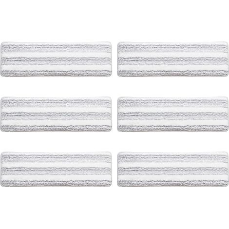 COSTWAY Set di 6 Panni in Microfibra Riutilizzabili, Panni di Ricambio per Mocio, Panno Rettangolare Lavabile in Lavatrice per Mocio, Uso a Secco e Bagnato per Diverse Superfici (6 Panni)