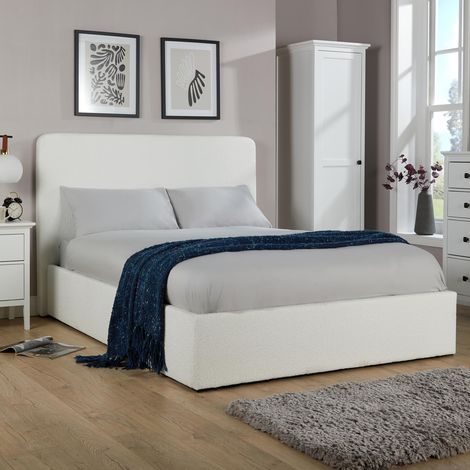 Ottoman King Size 5ft Storage Gas Lift Bed Boucle Upholstery Bedroom Furniture (1/5)