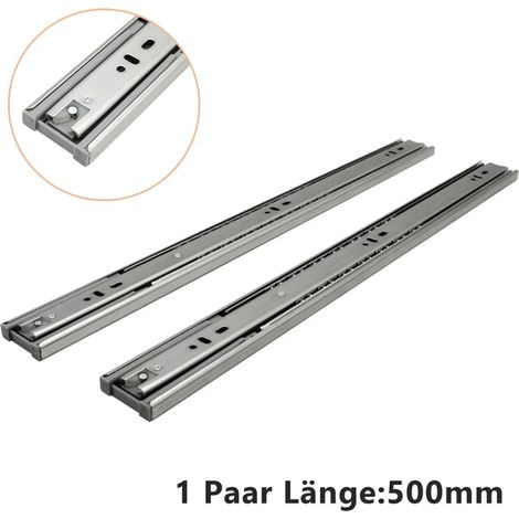INSÉRER 2 glissières de tiroir à extension complète de 500 mm, roulements à billes, capacité de charge de 35 kg (1/5)