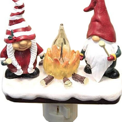 Weihnachtsnachtlicht mit funkelndem Lagerfeuereffekt, aus Kunstharz, Steckernetzteil, Weihnachtsdekoration C (1/5)
