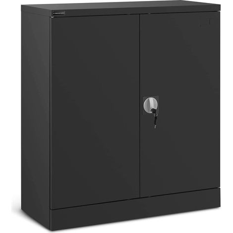 Armario de oficina con cerradura 57 x 21 x 110 cm acero negro 140006030 (1/5)