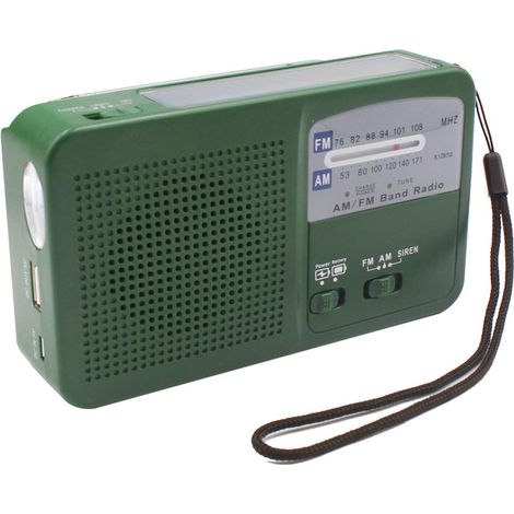 Filiyano – lampe torche LED – Radio d'urgence avec cellules solaires et manivelle, auto-alimentée, rechargeable par USB, radio FM/AM, lampe torche LED