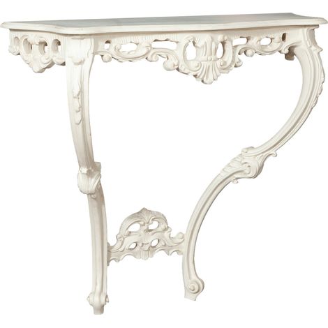 WOODEN CONSOLE, WHITE ANTIQUE FINISH, MADE IN ITALY (1/5)