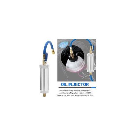 Outil d’injection d’huile pour climatisation R12/R134a/R22 – Tube de remplissage de liquide réfrigérant pur, 2 oz, filetage 1/4" (1/4)