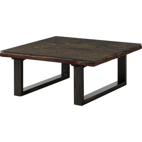 Couchtisch Altholz 100x100x42 braun lackiert SEVILLA 28