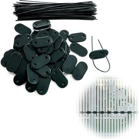 50 Pièces Attaches pour Brise-Vue, Kit de Fixation pour Brise-Vue, Kit de Fixation de Clôture Brise-Vue, Compatible avec Les Jardins, Les Pelouses, Les Clôtures, Les Balcons (1/5)