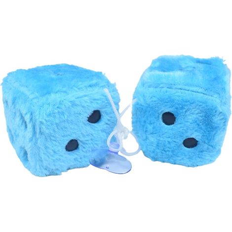 2 Dés de Voiture Suspendus en Peluche avec Points et Ventouse - Pendentif Auto pour Vitre et Réfrigérateur (1/5)
