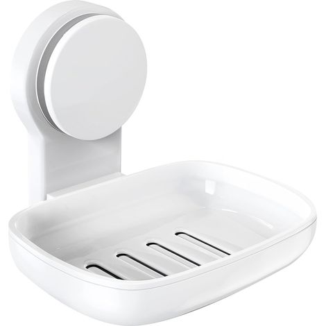 Porte-savon pour mur de douche, porte-savon adhésif sans perçage pour douche, salle de bain, baignoire, cuisine, boîte à savon de drainage à double niveau à montage mural, 1 niveau