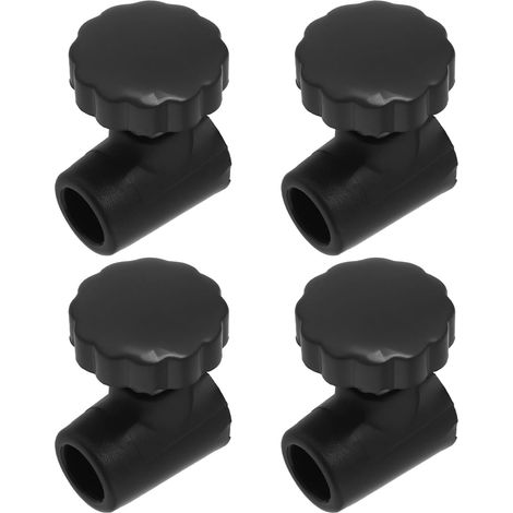 Lot de 4 boutons de rechange pour verrou de fenêtre de véhicule récréatif compatible avec connecteur en polyplastique de 10 mm à 12 mm, 10 x 12,7 x 24 mm, noir (1/5)