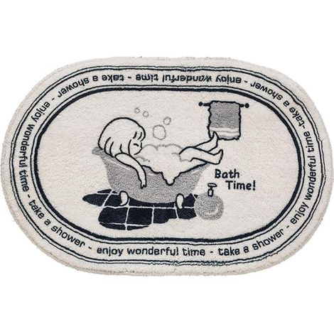 Tapis De Bain - 40 X 60 Cm - En Fibre De Polyester - Antidérapant - Pour Salle De Bain Chambre Cuisine Entrée - 1 Pièce (1/5)