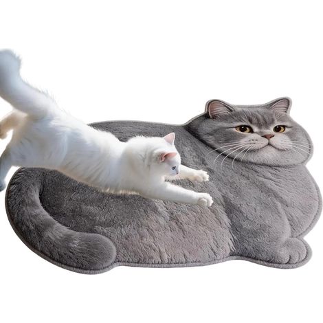 Katzen Badezimmerteppich saugfähig und rutschfest Niedlicher